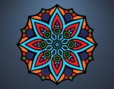 Dibujo Mandala simetría sencilla pintado por jarco