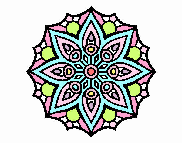 Dibujo Mandala simetría sencilla pintado por Danna03