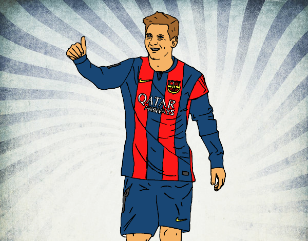 Dibujo Messi Barça pintado por JoseFTO