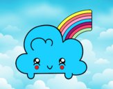Dibujo Nube con arco iris kawaii pintado por soyluna2