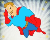Dibujo Superhéroe volando pintado por brauliari