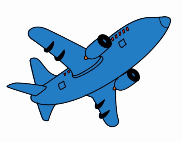 Dibujo Avión alzando el vuelo pintado por truhdy