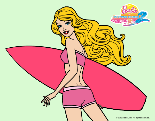 Dibujo Barbie surfera pintado por aripao