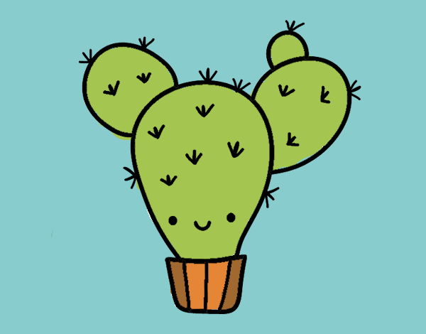 Dibujo Cactus nopal pintado por madeli
