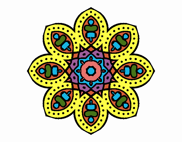 Dibujo Mandala de inspiración árabe pintado por alebernuy
