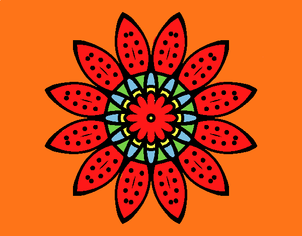 Dibujo Mandala flor con pétalos pintado por Lilianelly