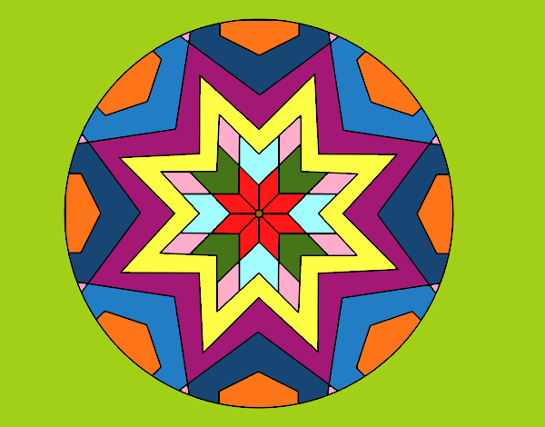 Dibujo Mandala mosaico estrella pintado por Jamits