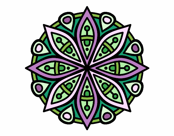 Dibujo Mandala para la concentración pintado por islu