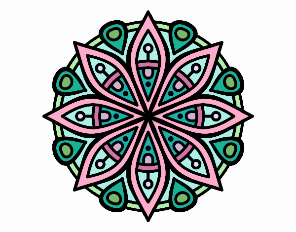 Dibujo Mandala para la concentración pintado por maripazota