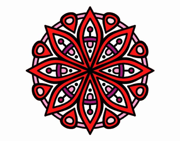 Dibujo Mandala para la concentración pintado por truhdy