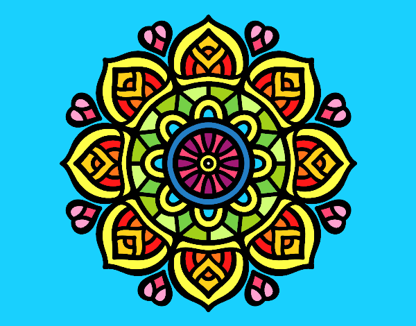 Dibujo Mandala para la concentración mental pintado por teree03