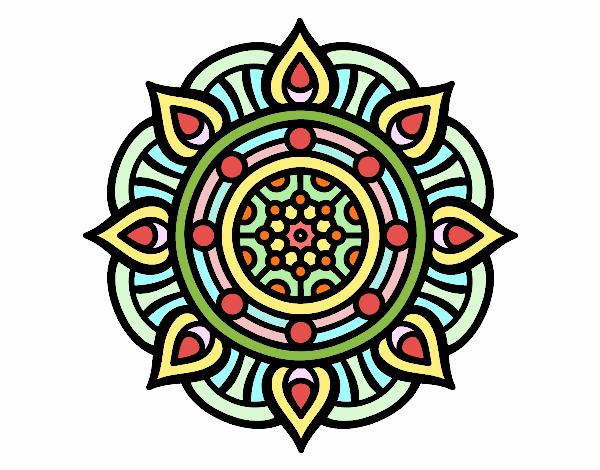 Dibujo Mandala puntos de fuego pintado por islu