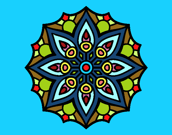 Dibujo Mandala simetría sencilla pintado por Jamits
