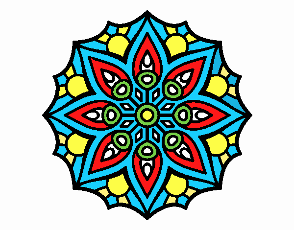 Dibujo Mandala simetría sencilla pintado por emiliano78