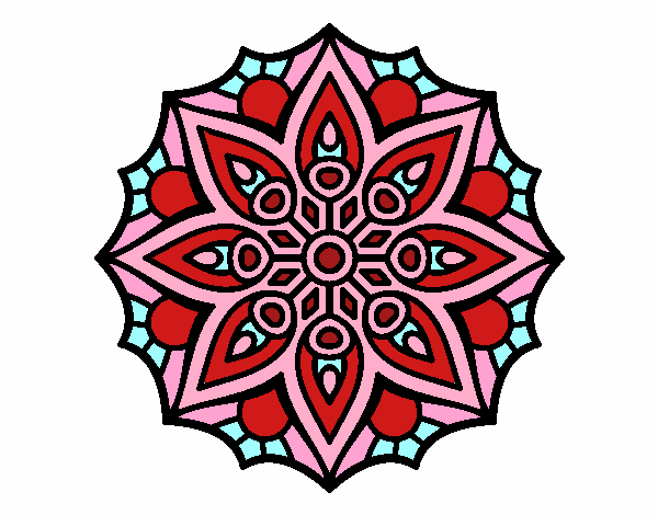 Dibujo Mandala simetría sencilla pintado por layisus143