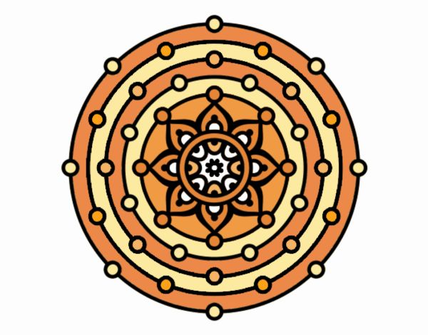 Dibujo Mandala sistema solar pintado por truhdy