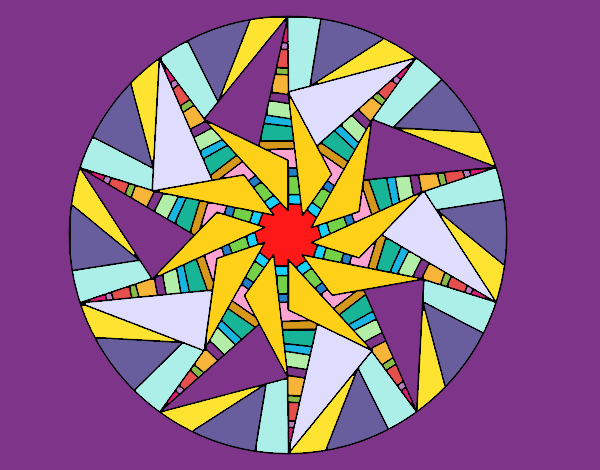 Dibujo Mandala sol triangular pintado por sandrasobi