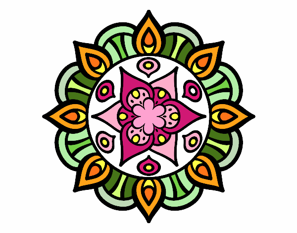 Dibujo Mandala vida vegetal pintado por islu