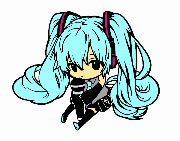 Dibujo Miku Chibi vocaloid pintado por Danna03