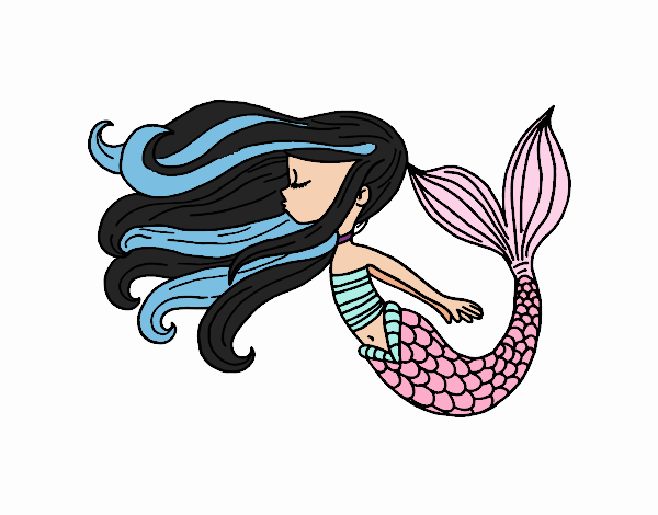Dibujo Sirena flotando pintado por Grecia89