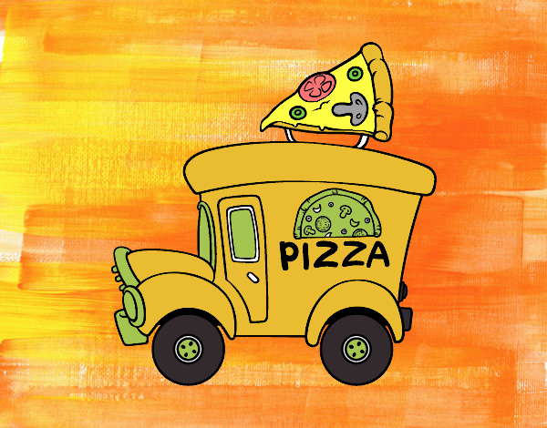Dibujo Food truck de pizza pintado por marcostano