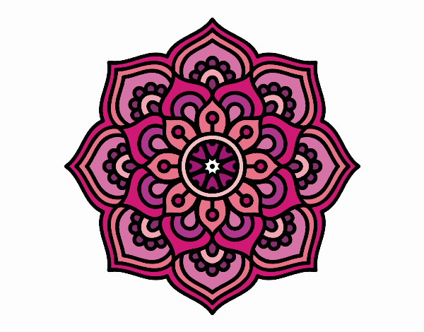 Dibujo Mandala flor de la concentración pintado por SILUFU