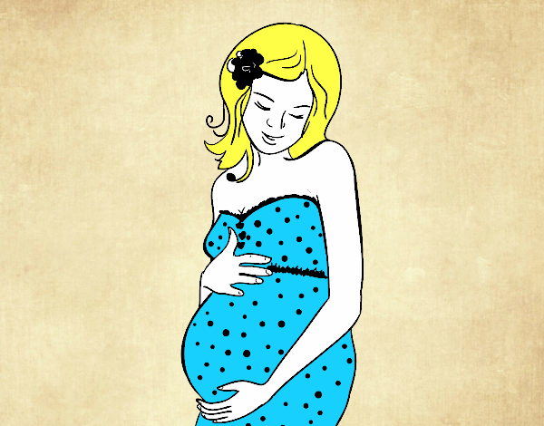 Mujer embarazada feliz