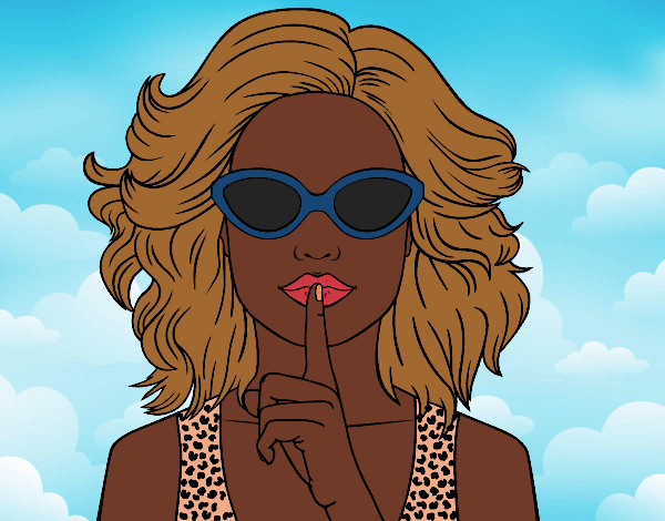 Dibujo Chica con gafas de sol pintado por FeliPretty
