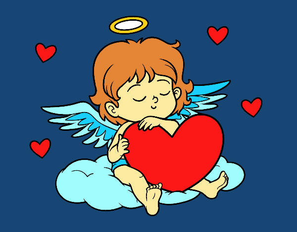 Dibujo Cupido con corazón pintado por anahis573