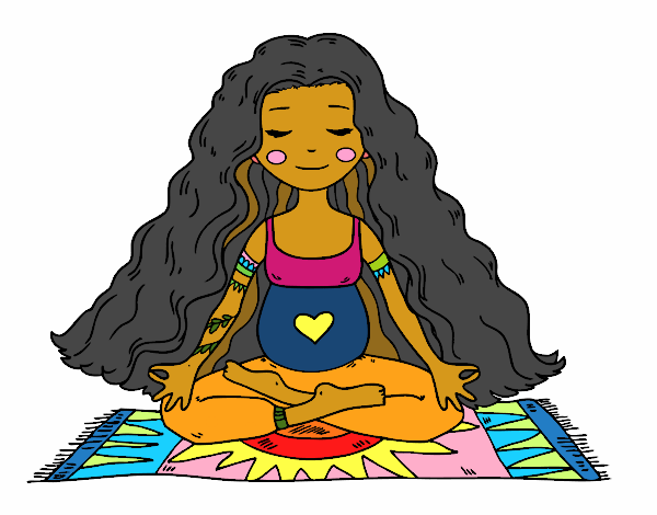 Dibujo Embarazada practicando yoga pintado por luisasol