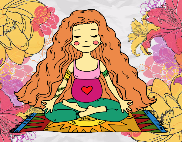 Dibujo Embarazada practicando yoga pintado por anahis573