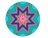 Dibujo Mandala mosaico estrella pintado por fer046