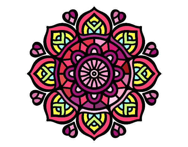Dibujo Mandala para la concentración mental pintado por Movi