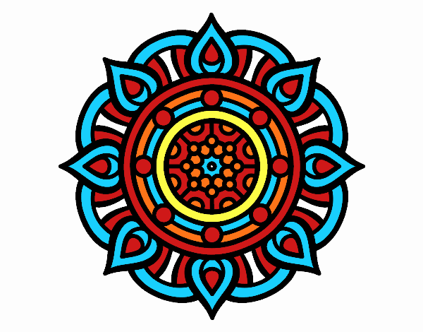 Dibujo Mandala puntos de fuego pintado por marcostano