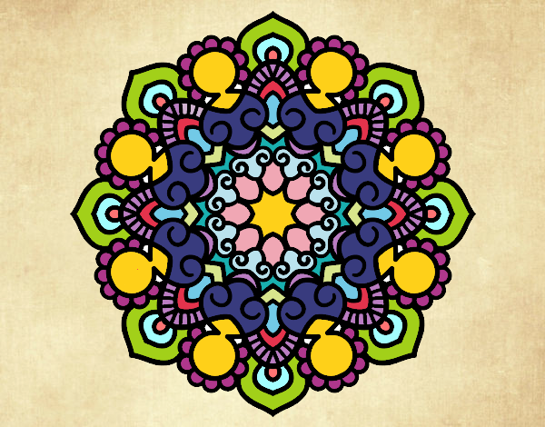 Dibujo Mandala reunión pintado por luisasol