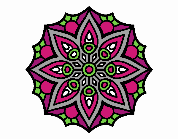 Dibujo Mandala simetría sencilla pintado por isabel2k