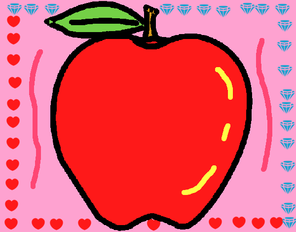 Dibujo manzana pintado por asdfghjkll