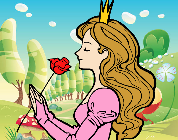 Dibujo Princesa y rosa pintado por FeliPretty