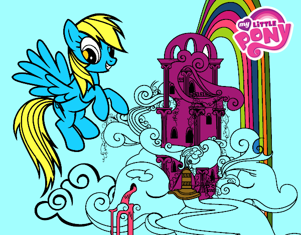Dibujo Rainbow Dash en su palacio pintado por bianca1300
