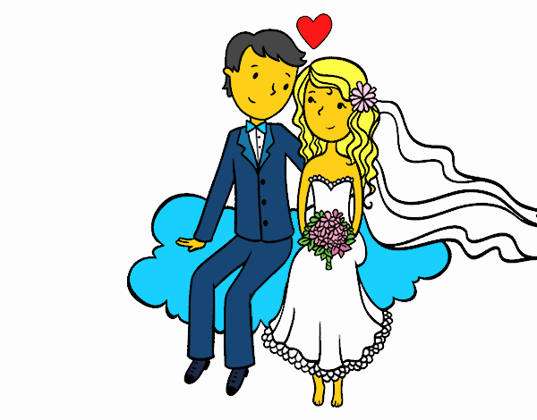 Dibujo Recién casados en una nube pintado por RAQUELGG87