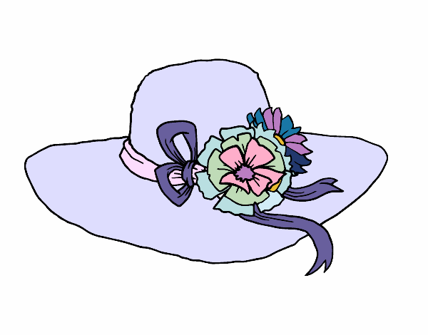 Dibujo Sombrero con flores pintado por luisasol