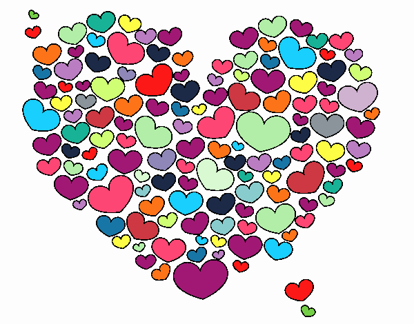 Dibujo Corazón de corazones pintado por ceninsa