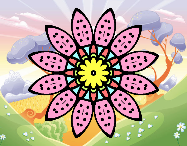 Dibujo Mandala flor con pétalos pintado por jezabel12