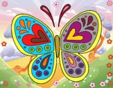 Dibujo Mandala mariposa pintado por nill
