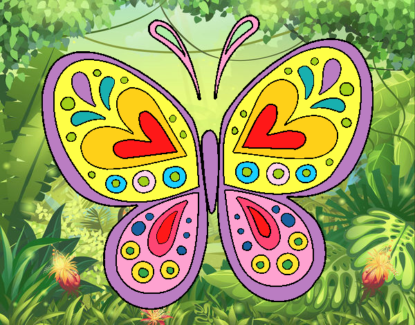 Dibujo Mandala mariposa pintado por jezabel12