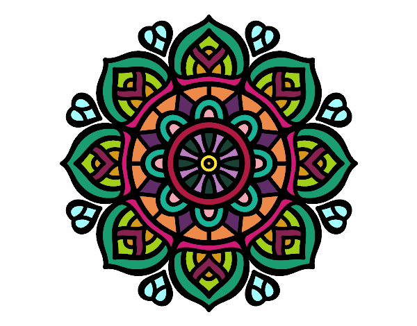 Dibujo Mandala para la concentración mental pintado por mariagra