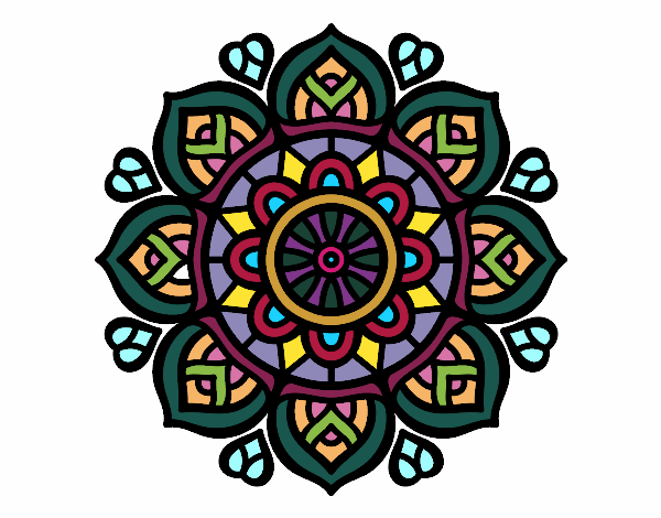 Dibujo Mandala para la concentración mental pintado por mariagra