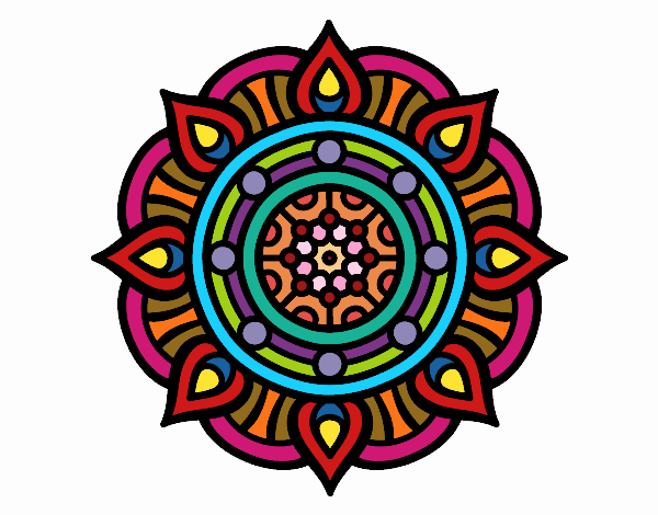 Dibujo Mandala puntos de fuego pintado por karofuhsl