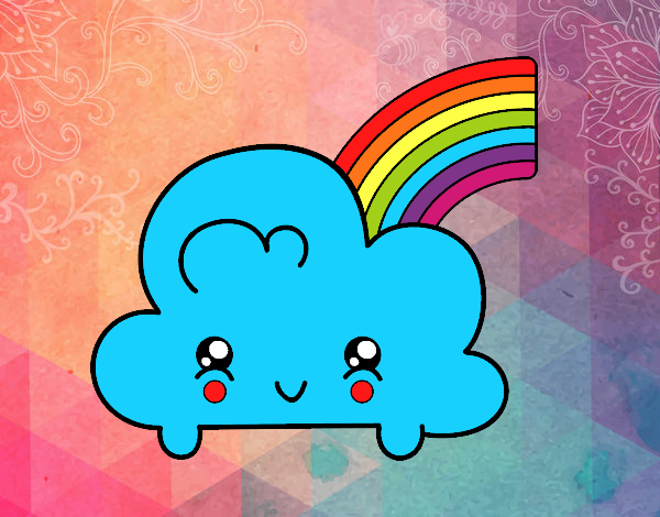 Dibujo Nube con arco iris kawaii pintado por Disis 