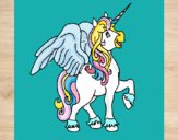 Dibujo Unicornio con alas pintado por martavv